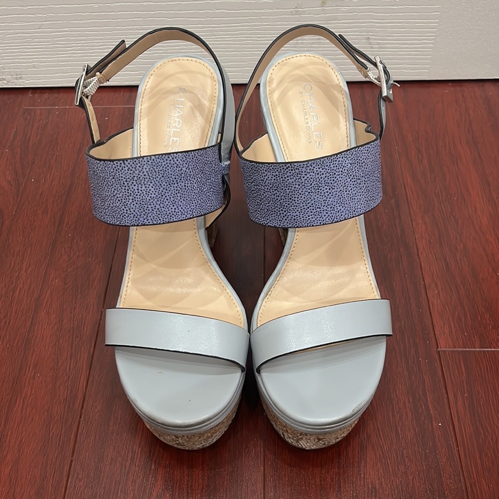 Charles David Jangle Heeled Sandals 9.5M Blue